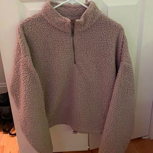 Light pink quarter zip.